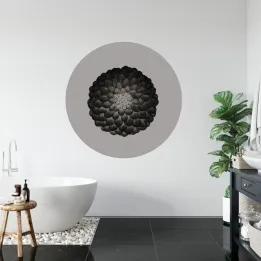 Fototapeta Okrągła Symetria – Abstrakcja Geometryczna w Negatywie