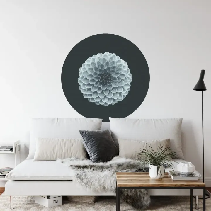 Fototapeta Okrągła Symetria – Abstrakcja Geometryczna w Monochromacie