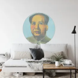 Fototapeta Okrągła Ikona Mao – Pop-art i Kult Jednostki