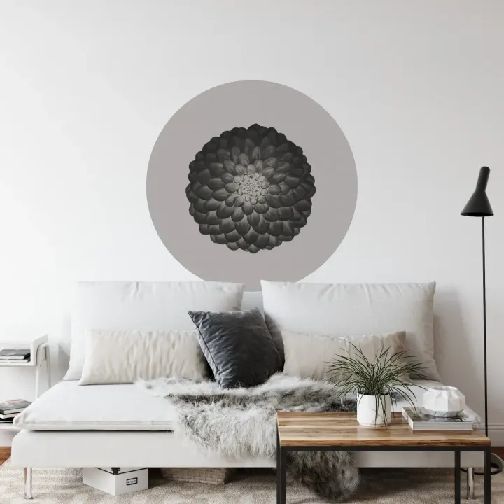 Fototapeta Okrągła Symetria – Abstrakcja Geometryczna w Negatywie