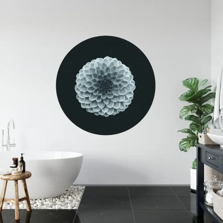 Fototapeta Okrągła Symetria – Abstrakcja Geometryczna w Monochromacie