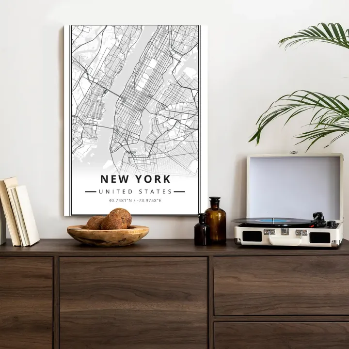 Plakat Ulice Nowego Jorku – Mapa Manhattanu i Urbanistyka Miasta