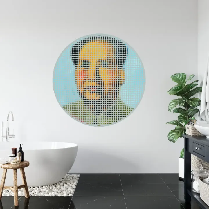 Fototapeta Okrągła Ikona Mao – Pop-art i Kult Jednostki