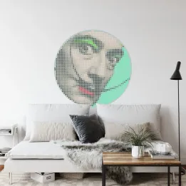 Fototapeta Okrągła Ikona Salvador – Abstrakcja Geometryczna w Stylu Pop-Art