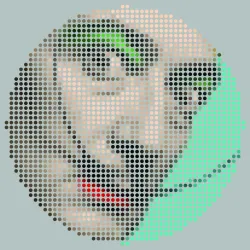 Fototapeta Okrągła Ikona Salvador – Abstrakcja Geometryczna w Stylu Pop-Art