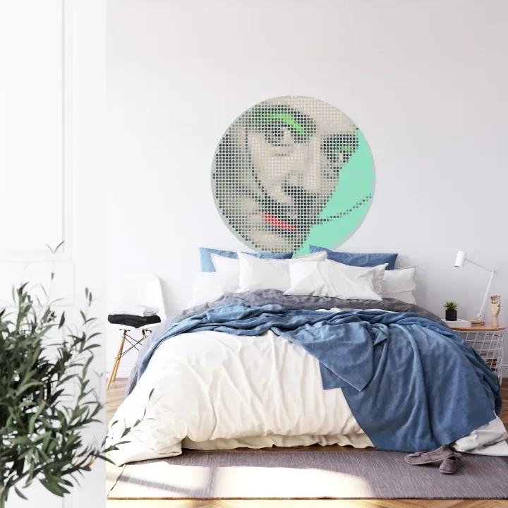 Fototapeta Okrągła Ikona Salvador – Abstrakcja Geometryczna w Stylu Pop-Art