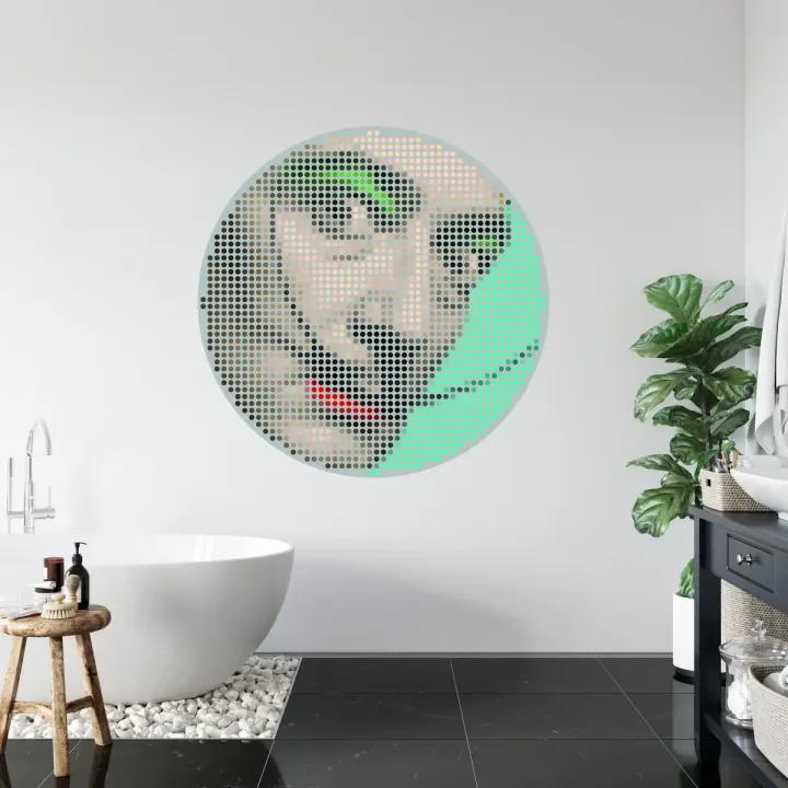 Fototapeta Okrągła Ikona Salvador – Abstrakcja Geometryczna w Stylu Pop-Art