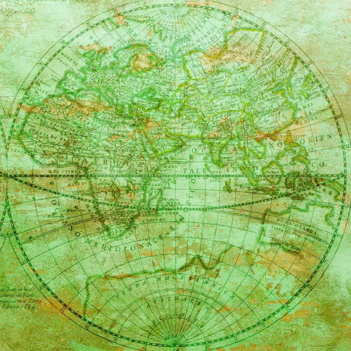 Fototapeta Okrągła Mappa Mundi – Antyczna Mapa Świata i Kartografia – produkt