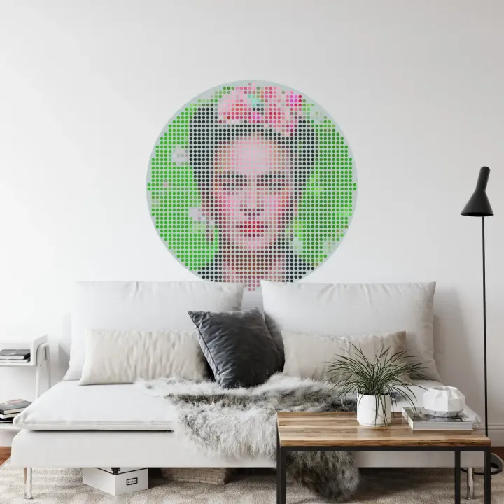 Fototapeta Okrągła Ikona Frida – Sztuka Meksykańska i Abstrakcja Geometryczna
