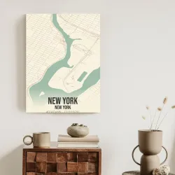 Plakat Nowy Jork – Mapa Manhattanu w Stylu Retro