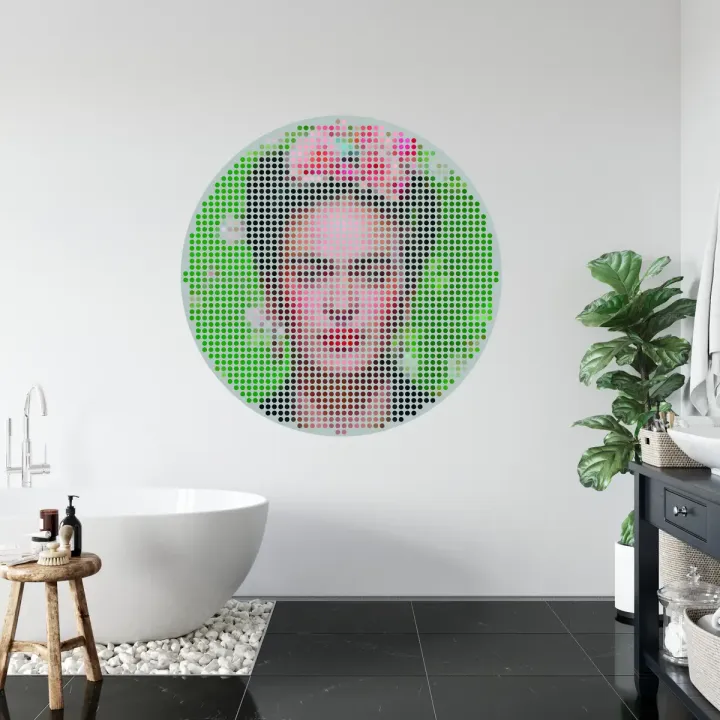 Fototapeta Okrągła Ikona Frida – Sztuka Meksykańska i Abstrakcja Geometryczna