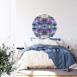 Fototapeta Okrągła – Abstrakcja Geometryczna w Psychodelicznych Barwach