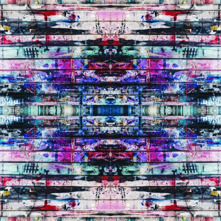 Fototapeta Okrągła – Abstrakcja Geometryczna w Psychodelicznych Barwach – produkt