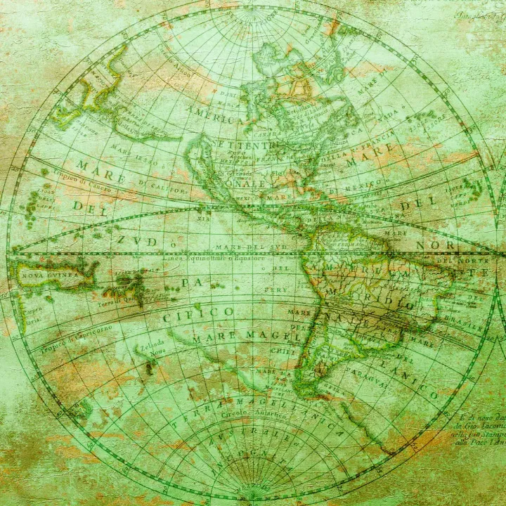 Fototapeta Mappa Mundi Zachód – Stare Mapy i Kartografia Świata – produkt