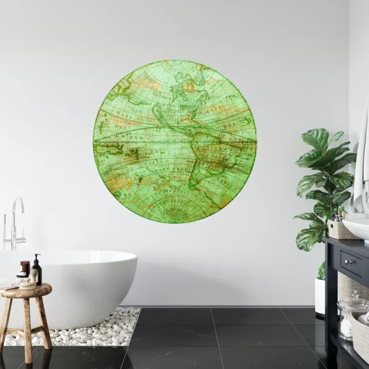 Fototapeta Okrągła Mappa Mundi Zachód – Stare Mapy i... | Dekoran.pl