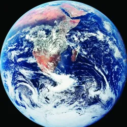 Fototapeta Okrągła Niebieski Marmur – Planeta Ziemia z Kosmosu