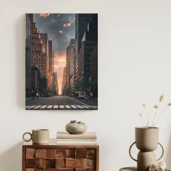Plakat Nowojorska Ulica – Manhattan o Wschodzie Słońca