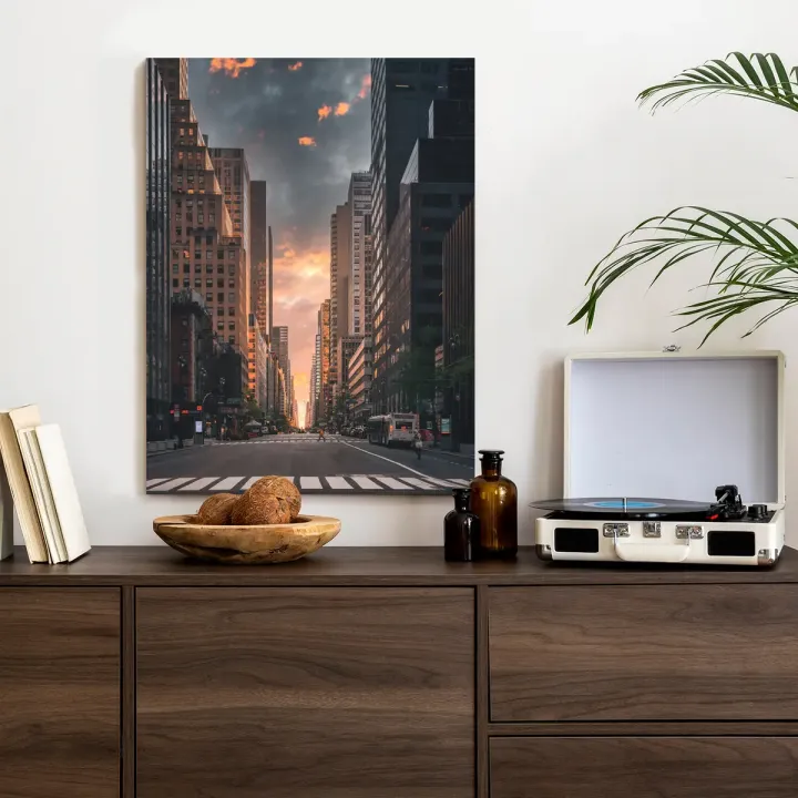 Plakat Nowojorska Ulica – Manhattan o Wschodzie Słońca