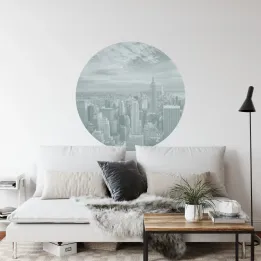 Fototapeta Okrągła Nowy Jork – Skyline Manhattanu w Półtonach