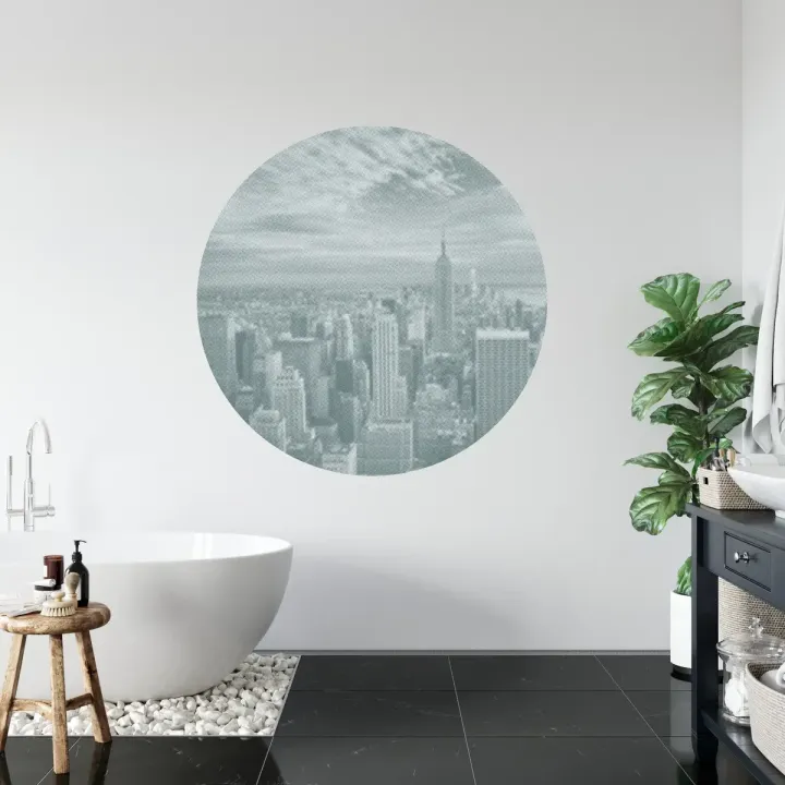 Fototapeta Okrągła Nowy Jork – Skyline Manhattanu w Półtonach