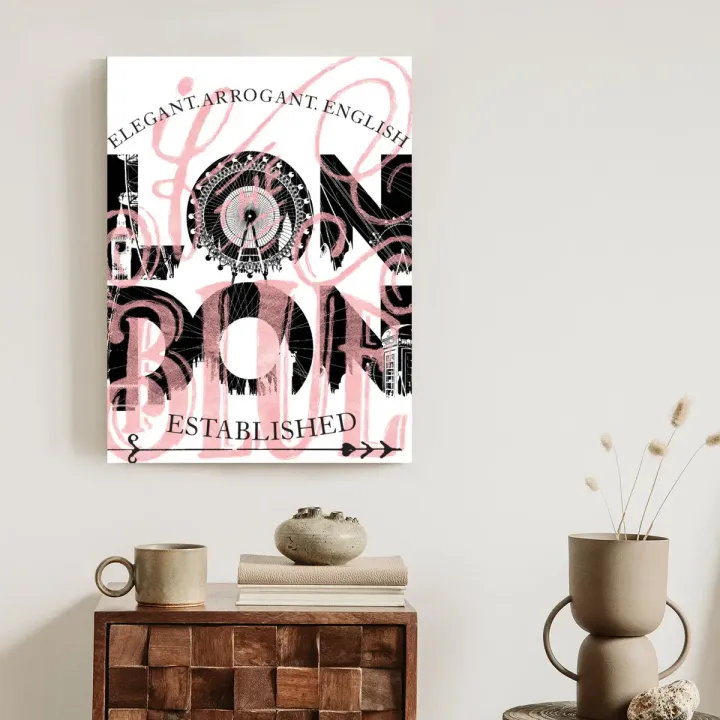 Plakat Londyn – Typografia i Kolejka Linowa w Stylu Angielskim