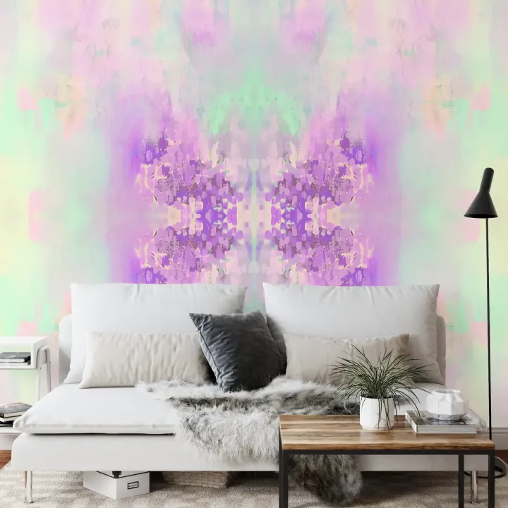 Fototapeta Kwadratowa Motyl – Abstrakcja Geometryczna z Kolorowymi Plamami