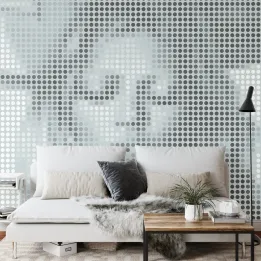 Fototapeta Kwadratowa Ikona Kate – Abstrakcja Geometryczna w Szarości