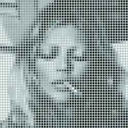 Fototapeta Kwadratowa Ikona Kate – Abstrakcja Geometryczna w Szarości
