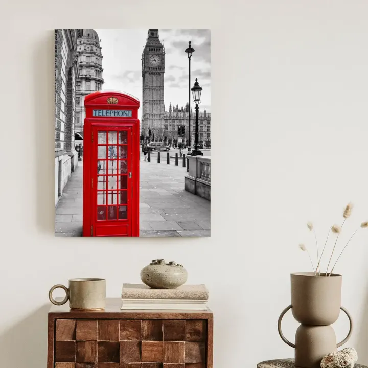 Plakat Czerwona Budka Telefoniczna – Londyn i Big Ben