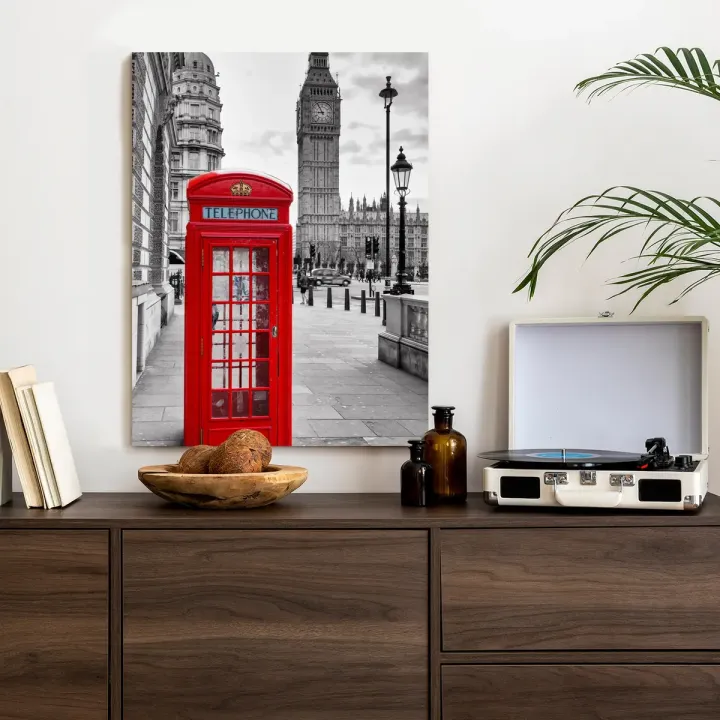 Plakat Czerwona Budka Telefoniczna – Londyn i Big Ben