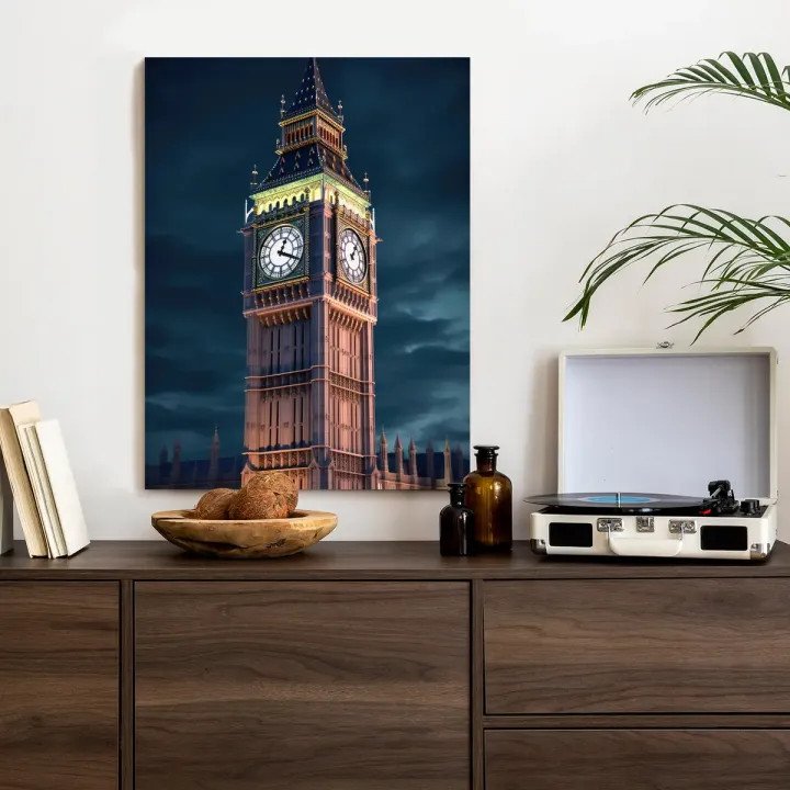 Plakat Londyn Nocą – Big Ben i Architektura Gotycka