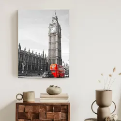 Plakat Londyn – Czerwony Autobus i Big Ben w Krajobrazie Miejskim