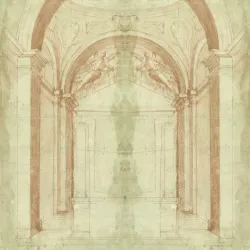 Fototapeta Kwadratowa Łuki – Architektura Klasyczna w Czerni i Bieli