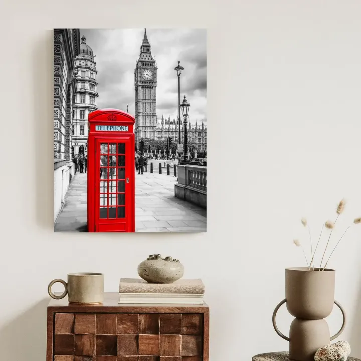 Plakat Big Ben – Londyńska Budka Telefoniczna i Zabytki