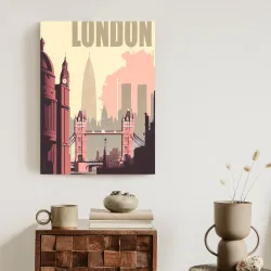 Plakat Londyn w Stylu Retro – Tower Bridge i Big Ben