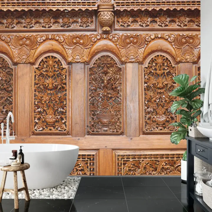 Fototapeta Roślinne Ornamenty – Sztuka Dekoracyjna w Stylu Etnicznym