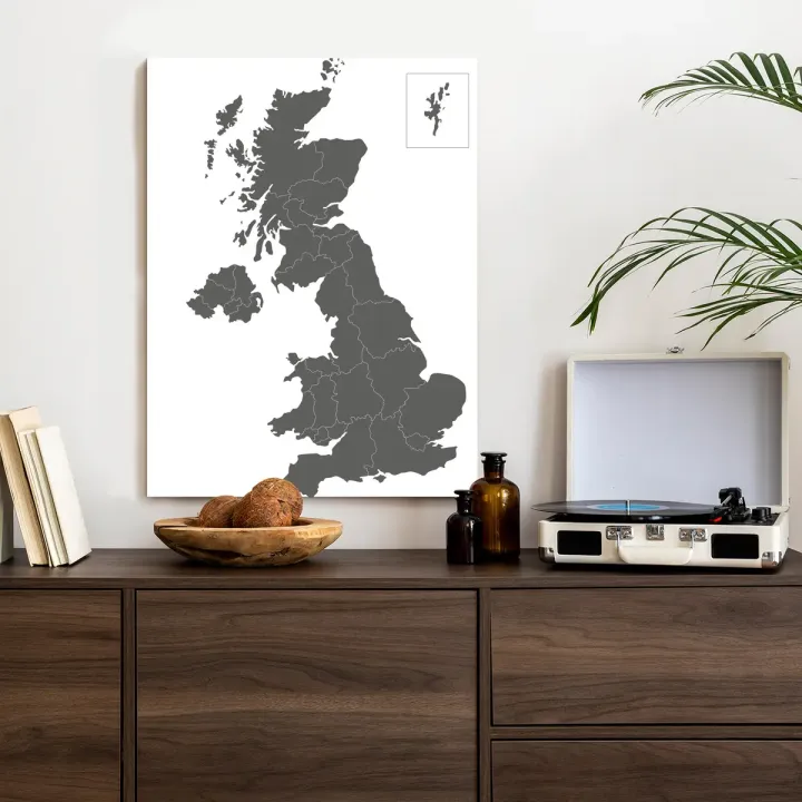 Plakat Podział Administracyjny Wielkiej Brytanii – Mapa Regionów i Krajów
