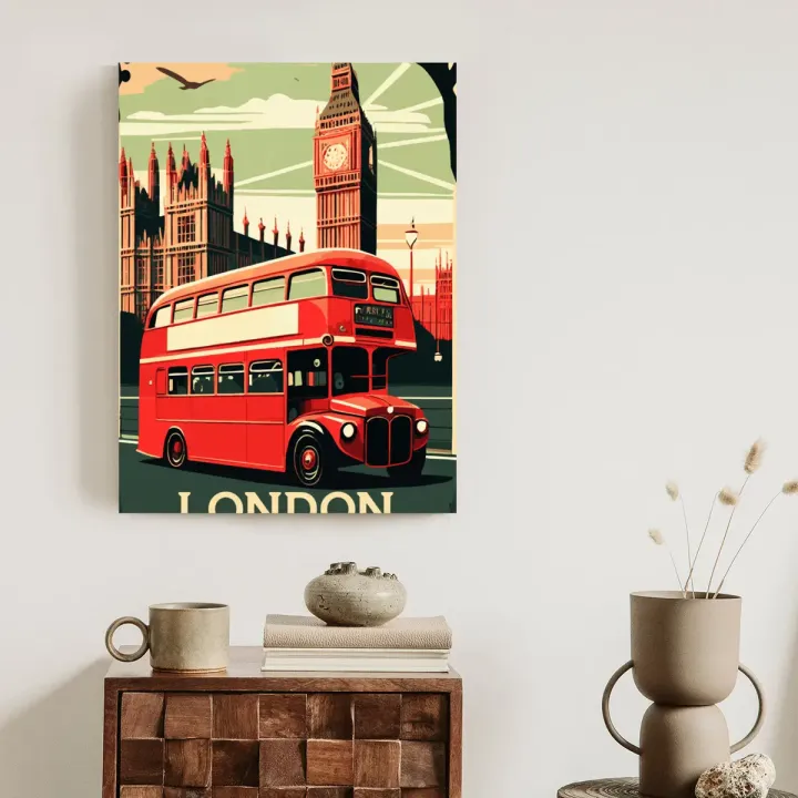 Plakat Czerwony Autobus – Londyn i Big Ben