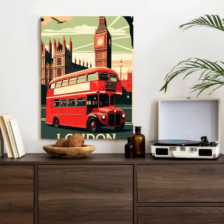 Plakat Czerwony Autobus – Londyn i Big Ben