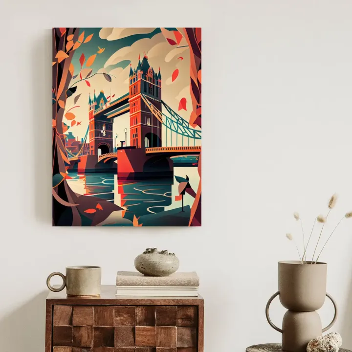 Plakat Tower Bridge – Abstrakcyjna Ilustracja Londynu