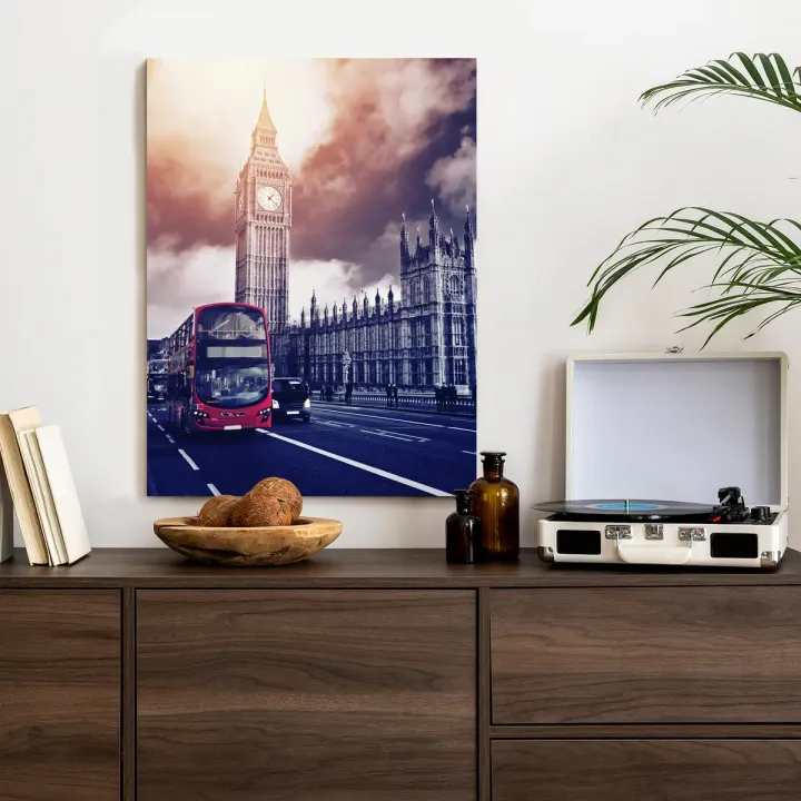 Plakat Czerwony Autobus i Pałac Westminsterski – Londyn i Big Ben