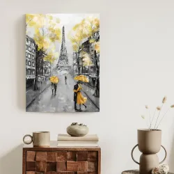 Plakat Uliczki Paryża – Wieża Eiffla i Jesienna Architektura