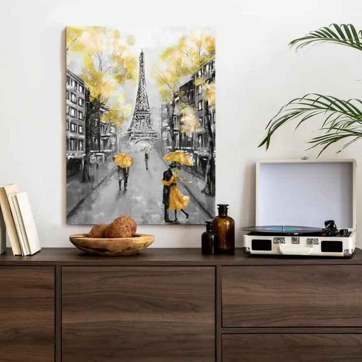 Plakat Uliczki Paryża – Wieża Eiffla i Jesienna Architektura