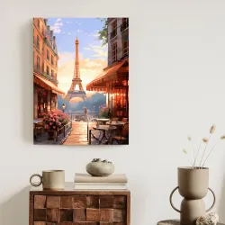 Plakat Malownicze Kawiarenki Paryża – Architektura i Klimat Francji