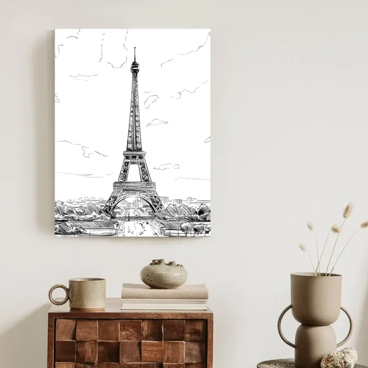 Plakat Wieża Eiffla – Szkic Architektoniczny Paryża