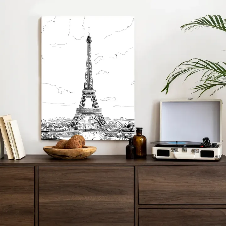 Plakat Wieża Eiffla – Szkic Architektoniczny Paryża
