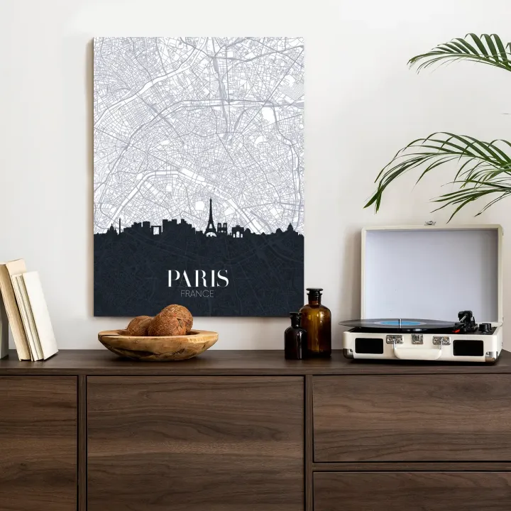 Plakat Paryż – Plan Miasta i Wieża Eiffla