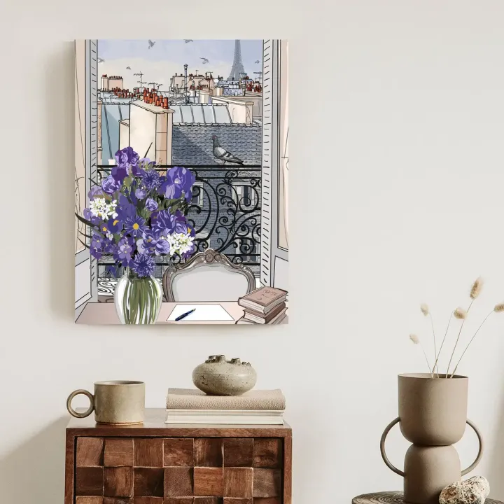 Plakat Dachy Paryża – Architektura i Wieża Eiffla