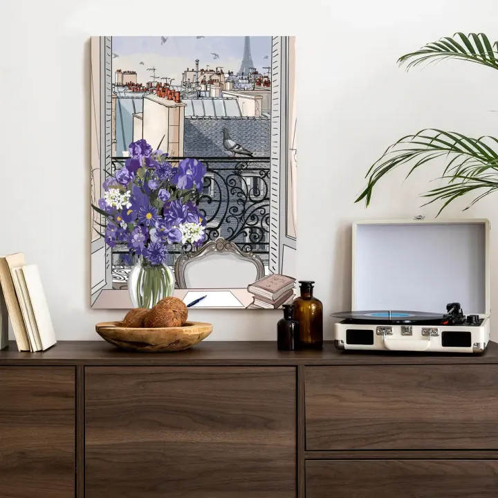 Plakat Dachy Paryża – Architektura i Wieża Eiffla