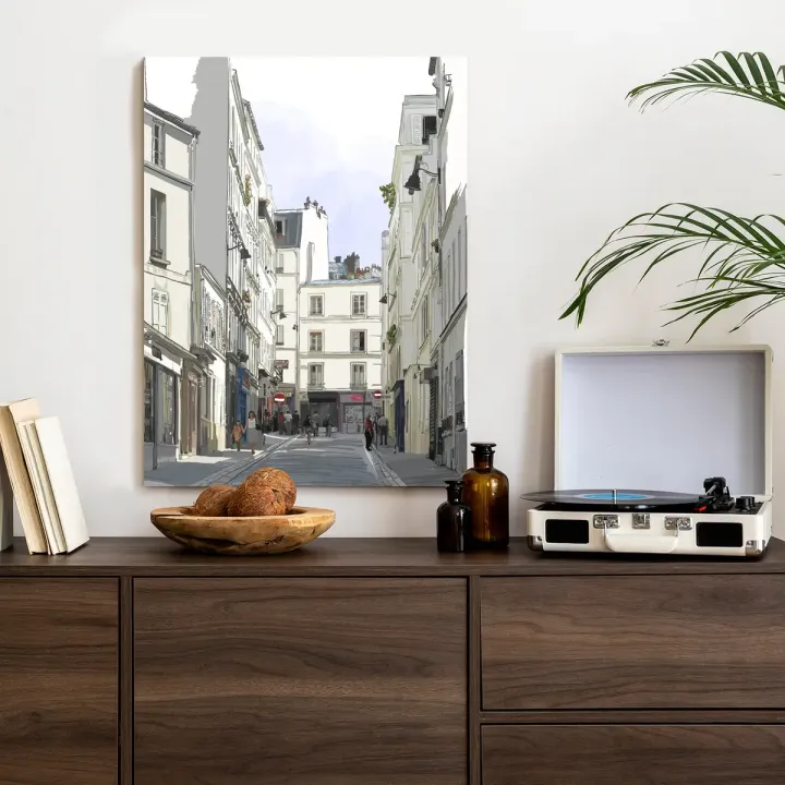 Plakat Uliczka Przy Montmartre – Paryska Architektura i Klimat Bulwarów